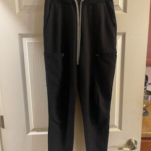 Fabletics Black Women’s Jogger Scrub pants with Grey Drawstring